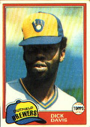 1981 Topps Baseball Cards      183     Dick Davis